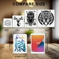 thumbnail image 2 of 2Pcs Wolf Landscape Stencils Wolf Moon Tree Stencils 11.7×8.3inch Howling Wolf Template Reusable Animal Stencils with Paint Brush, 2 of 9