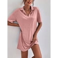 thumbnail image 2 of Women's Collar Short Sleeve Polo Dress with sixty percent polyester thirty five percent cotton five percent spandex, 2 of 15