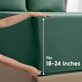 thumbnail image 3 of LammaLoe Extra Deep Pocket Twin Sheets set, Fits 18"-24" Mattress, 4 Piece Soft Microfiber Bed Sheet Sets, Dark Green, 3 of 8