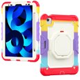 thumbnail image 2 of for iPad Air 5th/4th Generation 10.9 inch 2022/2020 Case, 360 Rotating Shockproof Cover with Stand, Handle, Shoulder Strap, Rainbow Red, 2 of 7