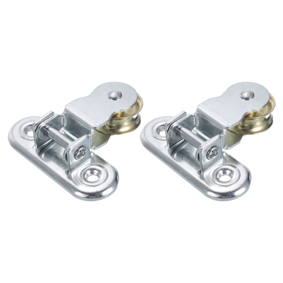 2Pcs Wall Mounted Pulley 65mm Single Pulley Block Iron in Zinc Plated