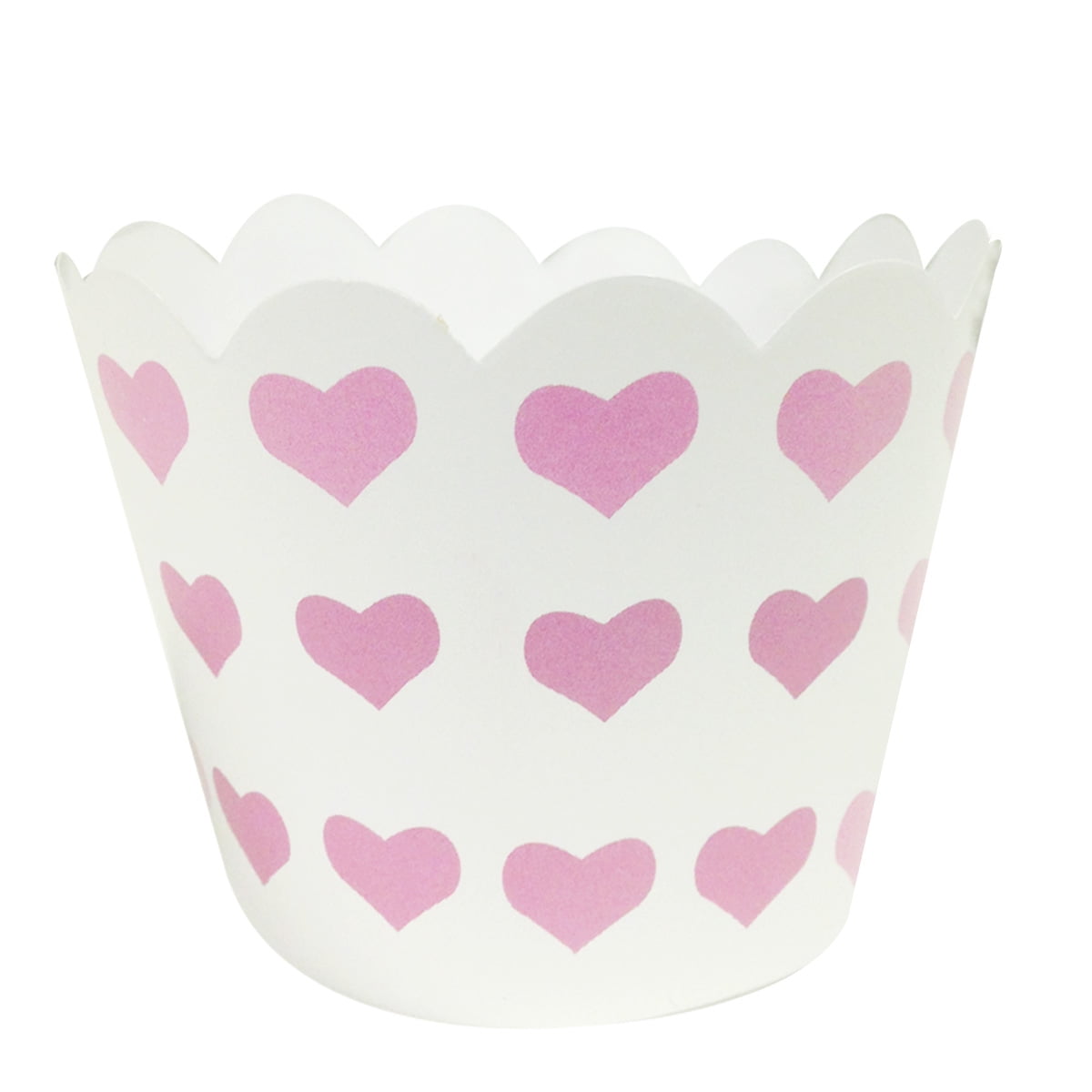 Wrapables Hearts Cupcake Wrappers, Standard size, Yellow, Set of 20