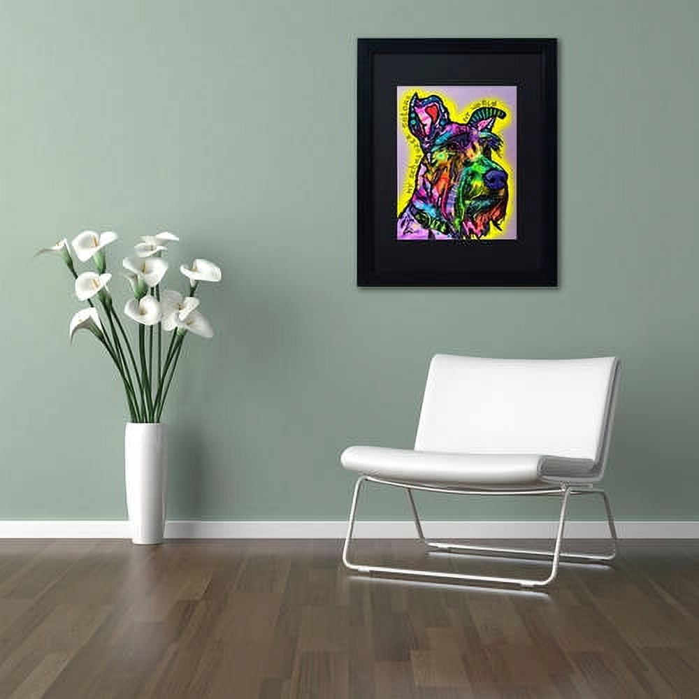 Trademark Fine Art "My Schnauzer" Canvas Art by Dean Russo, Black Matte, Black Frame