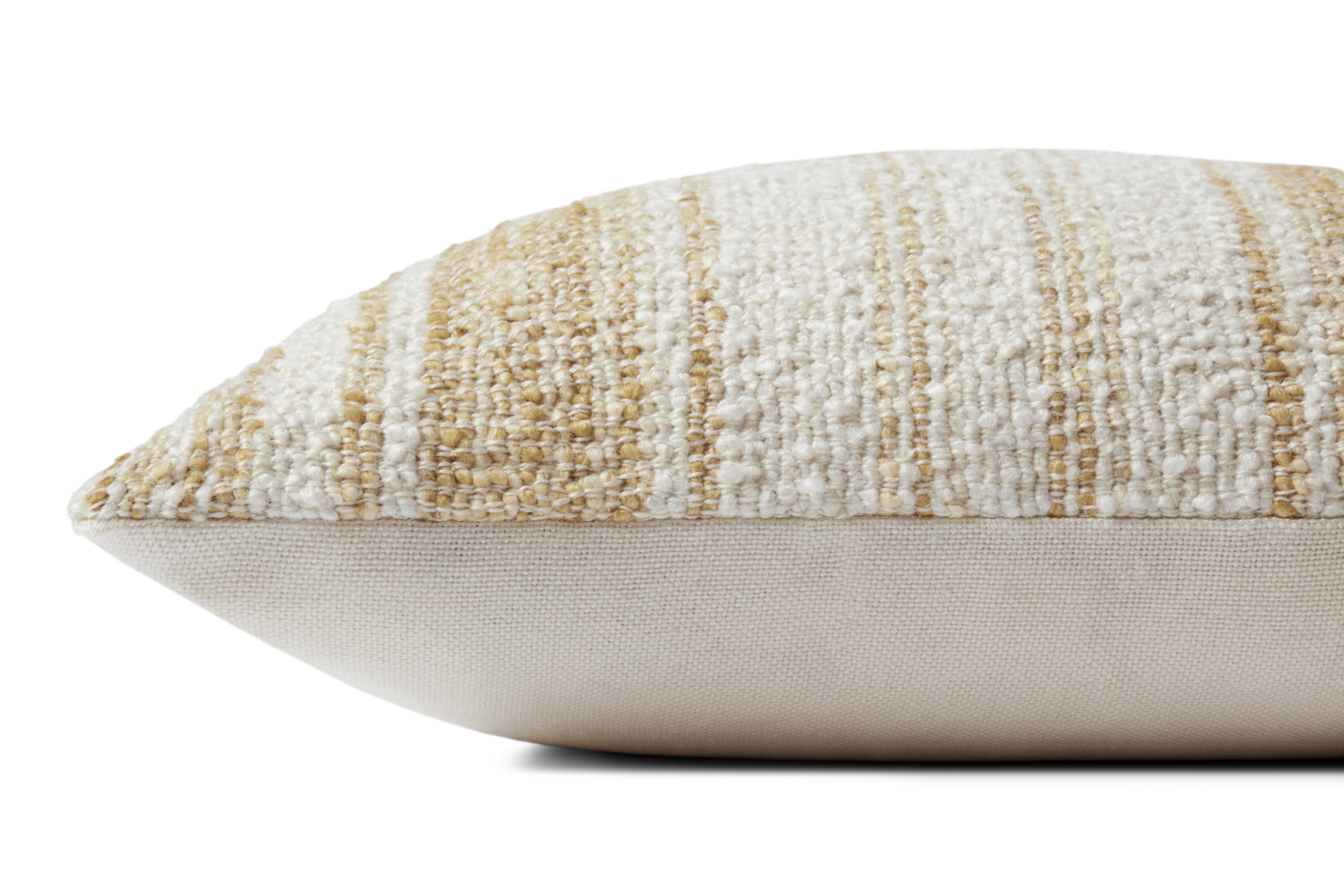 Chris Loves Julia x Loloi Drew Gold/Ivory 18" x 18" Pillow