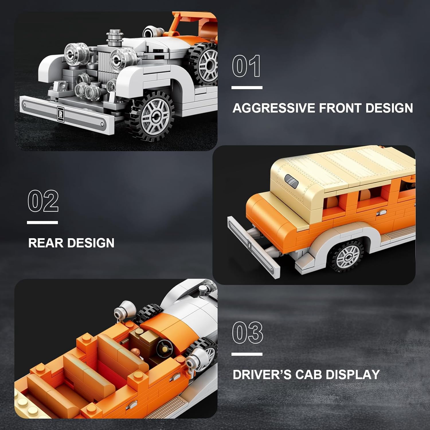 Classic Car Building Set for Adults, Retro Race Cars, Vintage Sports Car Collectible Decor Model Kit,