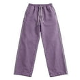 thumbnail image 3 of Adeawade Men Casual Pant Wide Leg Washed Trousers Relaxed Fit Everyday Wear Pants Mid Waist Jogger Trousers Simple Style Slacks 4Xl Purple, 3 of 3