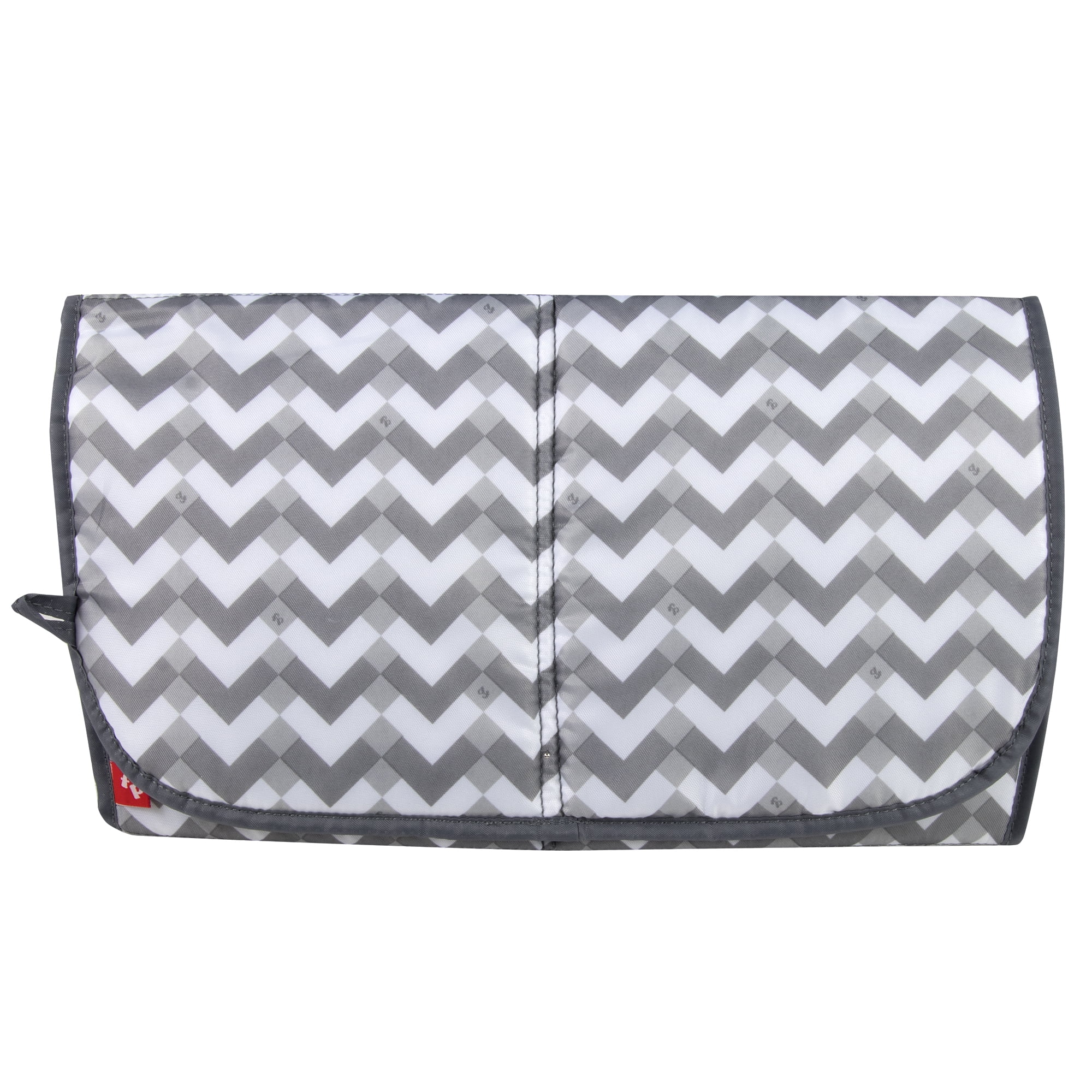 Fisher-Price 17”L Signature Morgan Quilted Multi-Pocket Diaper Bag Backpack with Matching Changing Pad, Insulated Bottle Pocket, Tablet Pocket and Stroller Straps in Gray