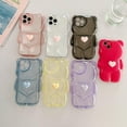 thumbnail image 6 of Compatible with iPhone 14 Pro Max Case Cute Cartoon Bear for Women Girls Girly Kawaii Case 3D Heart Design Camera Lens Protective Soft Slim TPU Shockproof Cover for iPhone 14 Pro Max, 6 of 7