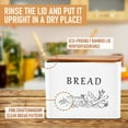 thumbnail image 3 of Walchoice Bread Box with Bamboo Lid for Kitchen Countertop, Farmhouse Metal Bread Storage Container Organizer, 13” x 7.2” x9.8”, White, 3 of 7