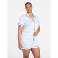 thumbnail image 2 of Joyspun Women's Dreamy Soft Collection Notch Collar Top and Shorts Pajama Set, 2-Piece, Sizes XS-3X, 2 of 6
