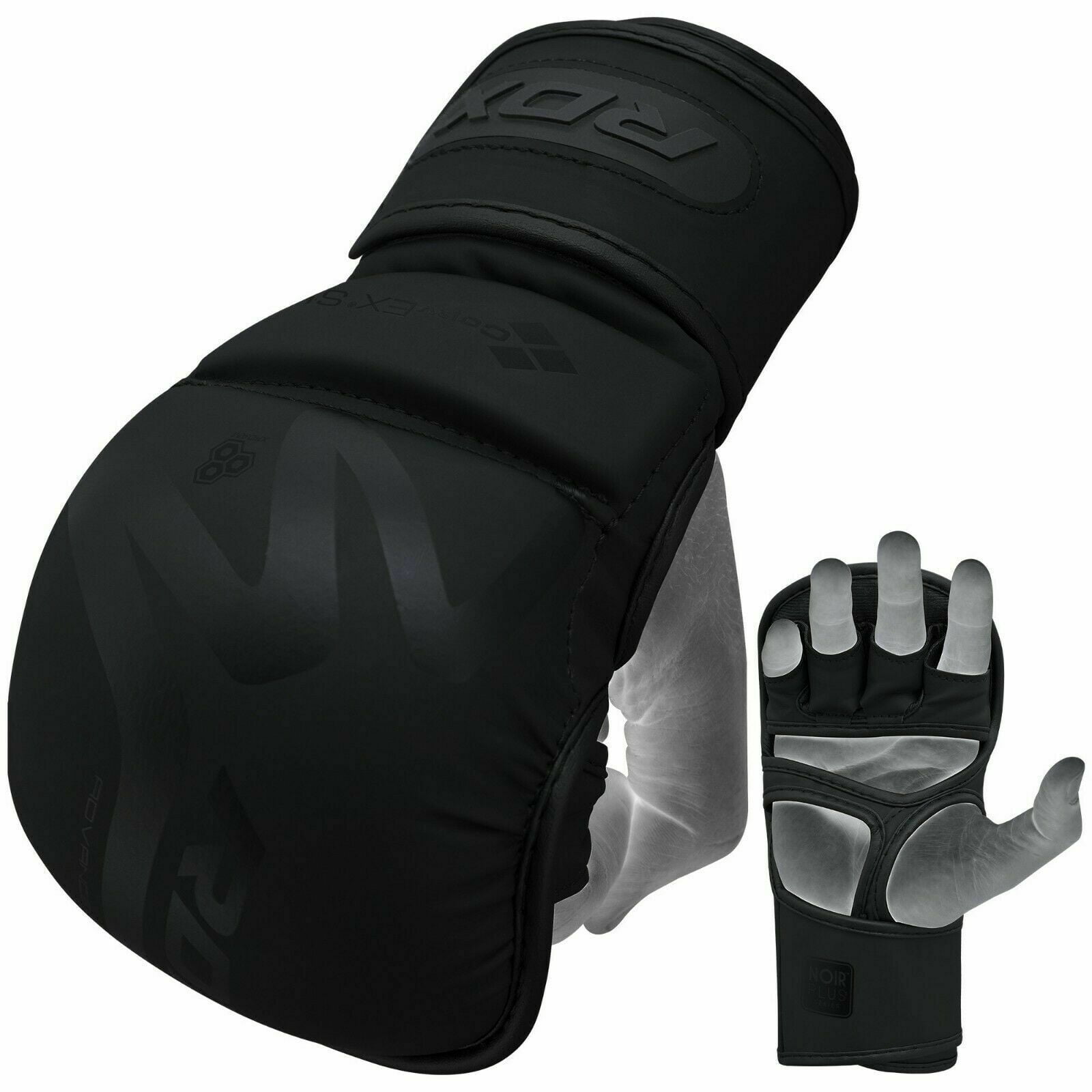 RDX Gants MMA En Cuir Maya Hide – Rembourrage Gel Multicouche, Fermeture EZ, Paume Ouverte – Pour Kickboxing, Muay Thai, Sparring, Sac De Frappe
