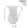 thumbnail image 6 of AuldHome Design White Hobnail Ceramic Pitcher (Large), Vintage Retro Style, 6 of 10
