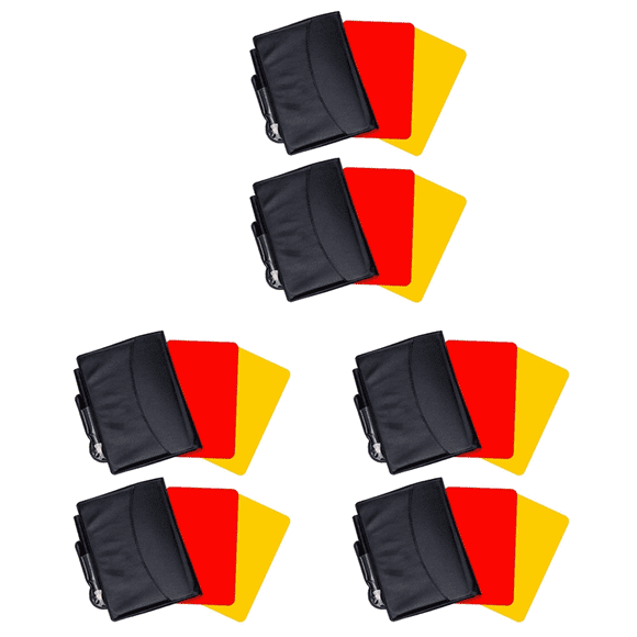 6 Pack Soccer Referee Card Sets,Warning Referee Red and Yellow Cards with Wallet Score Sheets,Pencil Soccer Accessories