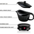 OVENTE Electric Gravy Boat Warmer with Ceramic Pot and Lid, Detachable Warming Base and Easy