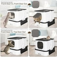 thumbnail image 6 of Cat Litter Box, Foldable Cat Box with Drawer, Large Capacity Litter Box with Lid, Top Opening Litter Pan for Small to Big Cats (Black), 6 of 6