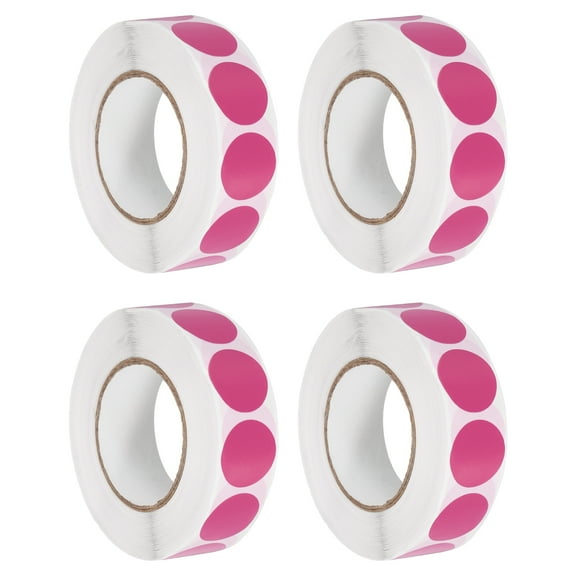 Uxcell Colored Dot Stickers 0.7", 4000 Pcs Color Coding Labels Blank Circle Stickers Adhesive Round Price Labels for Inventory Office Garage Classroom, Magenta