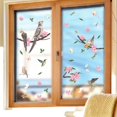 thumbnail image 1 of Pegatinas para ventanas: 2 impresionantes pegatinas estáticas decorativas con diseño de ramas de pájaros para evitar que los pájaros choquen contra las ventanas, 1 of 4