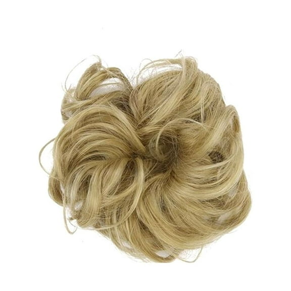NICEXMAS 1Set Golden Round Hairpiece Bun for Women with Synthetic Fabric Elastic Wave Curly for Party and Ball