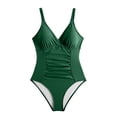 thumbnail image 4 of BKQCNKM One Piece Swimsuit Women, Ruched Swimsuits for Women, Tummy Control Swimsuits for Women, Full Coverage Swimsuits for Women, Slimming Swimsuits for Women, Green XL, 4 of 7
