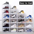 thumbnail image 6 of K.T.Z Magnetic Side Open Transparent Plastic Storage Shoe Box Stackable Foldable Storage Shoe Box Sneaker Storage Box Clear Plastic Shoe Boxes Size:14.2X11X8.7 Inch (D Style Transparent, 6 PCS), 6 of 6