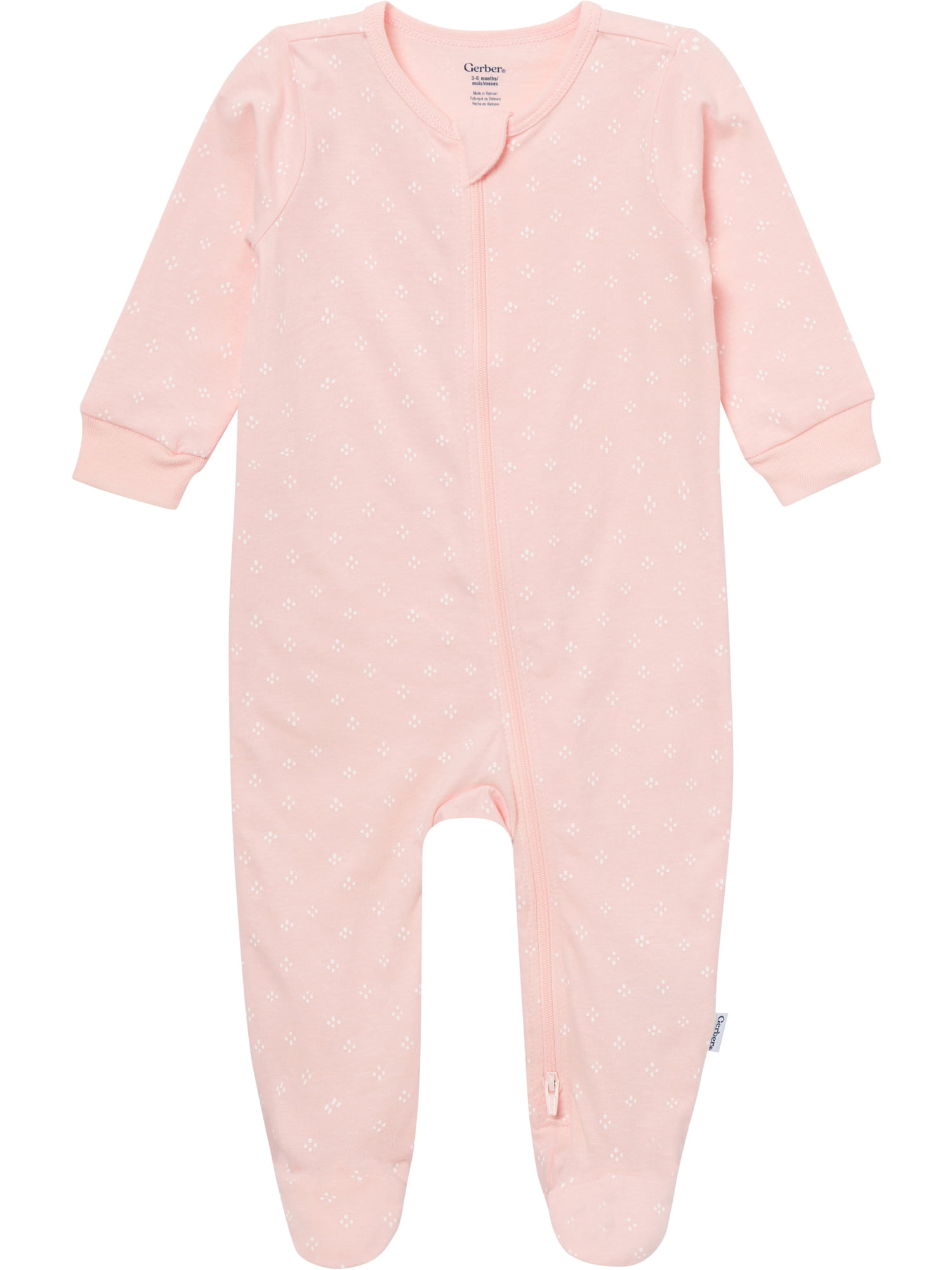Gerber Baby Neutral Sleep N´ Play 2-Way Zipper Footed Pajamas, 4-Pack, Sizes, Newborn - 6/9 Months
