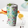 thumbnail image 4 of 30oz Pioneer Flower Floral Print Pattern Tumbler, Double Wall Vacuum Insulated Cup, BPA-Free Leak Proof Lid & Reusable Straws, Hot 12h, Cold 34h, 4 of 6