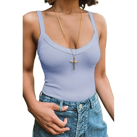 

Women s Low Round Neck Sleeveless Knitted Camisole