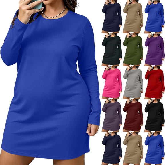 Posijego Nightgowns for Women Long Sleeve Sleep Shirt Soft Sleepwear Plus Size Pajama Dress Breathable Night Dress