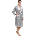 thumbnail image 3 of Men‘s Imitation Silk Nightgown Long-Term And Taking Straps, 3 of 5