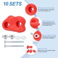 thumbnail image 3 of Rock Climbing Holds, 10 Pcs Small Climbing Rock Wall Grips with Double Hole for Playground Accessory, Red-D, 3 of 7