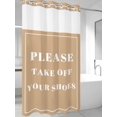 thumbnail image 4 of Khaki Letter No Hook Shower Curtain Waterproof, Bathroom Curtains with Snap in Liners and See Through Top Window, Modern Minimalist White Text Striped Hotel Style Bathtub Curtains Shower 36"Wx78"L, 4 of 8