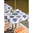 thumbnail image 2 of Outdoor Tablecloth with Umbrella Hole for Patio/Picnic/Party/Camping, Grey Purple Moroccan Waterproof Table Cloth Square Cover Washable, Retro Bohemia Geometric Pattern (60"x 60"), 2 of 8