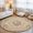 Beige, variant on Round Rugs 4Ft, Boho Flowers Round Area Rug Washable Indoor Throw Carpet, Vintage Middle Century Floral Brown Soft Non Slip Circle Rug for Kitchen Nursery Room Home Decor Aesthetic