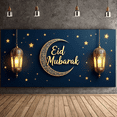 thumbnail image 6 of Eid Mubarak Moon Lanterns Stars Backdrop Banner for Eid Celebrations Party Supplies Photography Props Home Decoration Festive Atmosphere Decor, 6 of 8