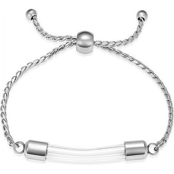 Glass Tube Urn Bracelet for Ashes Cylinder Cremation Jewelry Urn Bracelet for Ashes for Women Men Memorial Urn Bangle for Human / Pet