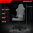 thumbnail image 5 of RESPAWN 110 Ergonomic Gaming Chair - Reclining Office Video Game Swivel Chair with Lumbar Support, Headrest, Heavy Duty, High Back, Racing Style Gaming Recliner Seat for Computer Gamer - Gray Fabric, 5 of 7