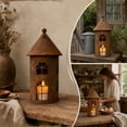 thumbnail image 6 of House Candle Holder, Metal Lantern Decor, Hollow House Shaped Candle Stand for Mantels Dining Tables Covered Patios, Lightweight Metal Accent for Flexible Display, 6 of 7