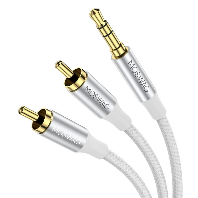 Adaptador de audio estéreo RCA MOSWAG de 3,5 mm macho a 2RCA macho