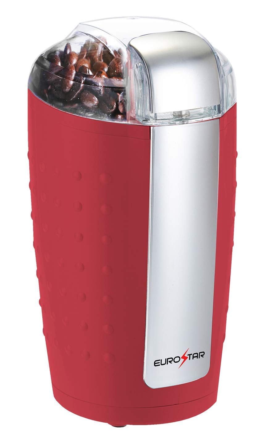 EUROSTAR EG201R 3oz Electric Coffee Grinder with Stainless Steel Blades, Red