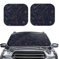 thumbnail image 2 of Balery Copper-Gold Gloss Outline Flower Parasol para parabrisas de coche de 2 piezas | Parasol plegable para parabrisas delantero de coche para la mayoría de sedanes-Medium, 2 of 6