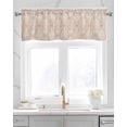 thumbnail image 2 of Orange Paisley Linen Curtain Valance for Bedroom/Bathroom/Kitchen/Living/Dining Room Window,Vintagr Mandala Floral Ethnic Tribal Boho Pocket Topper Drapes Decorative Cafe Drapery Panel 54"x18", 2 of 6