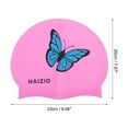 thumbnail image 4 of Unique Bargains 1 Pc Silicone Butterfly Pattern Swim Cap Pink, 4 of 5