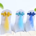 thumbnail image 3 of Chair Sashes Stretch Bow Knot Elastic Chair Bows With Organza Ribbon For Wedding Banquet Birthday Hotel Party Decoration Supplies, 3 of 9