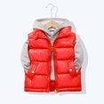 thumbnail image 4 of Zhuashum Coat For Boys Kids Winter Warm Lightweight Toddler Vest Outerwear High Neck Cute Sleeveless Jacket Red Daily Holiday Clothing 6-7 Years, 4 of 4