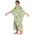 thumbnail image 3 of DISNIMO Orage and Flower Print Women Kaftan Dresses Plus Size V-Neck Beach Cover Up Batwing Sleeve Summer Caftan Dress Hawaiian Summer Long Cover Ups for Swimsuit, 3 of 7