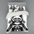 thumbnail image 2 of Ambesonne Japanese Bedding Set 3 Pcs, Samurai Martial, Twin XL, Black White, 2 of 3