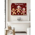 thumbnail image 6 of Merry Christmas Canvas Print Wall Art Xmas Cute Gingerbread Man White Gold Winter Snowflakes Red Plaid Pictures Painting Morden Artwork for Living Room Bedroom, Ready to Hang - 12"x16", 6 of 6
