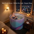 thumbnail image 2 of SHIBAILI 27.5" Portable Foldable Adult Bathtub,Family Tub for Shower Stall, Hot/Ice Bath Soaking(Blue Purple), 2 of 12