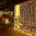 thumbnail image 3 of 6x3M Solar LED Curtain Garland On The Window Outdoor Waterproof Fairy Lights 8 Lighting Modes for Festival Christmas Decoration (Warm,3Mx3M-300LEDs-Solar), 3 of 7