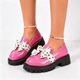 thumbnail image 2 of HEWUQI Women's Polka Dot Bow Loafers Platform Business Casual Dressy slip on Comfortable Breathable Arch Support for Daily Commuting Pink Size 9, 2 of 6
